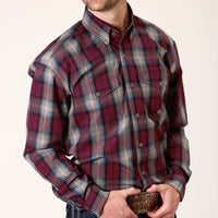 Roper Men's Amarillo Collection Red Button Down Western Shirt