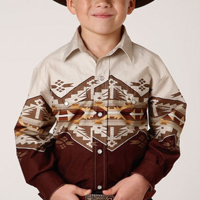 Roper Boy's Arizona Aztec Vintage Snap Western Shirt