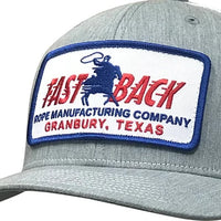 Fast Back Men's Embroidered Logo Patch Trucker Cap in Grey/White