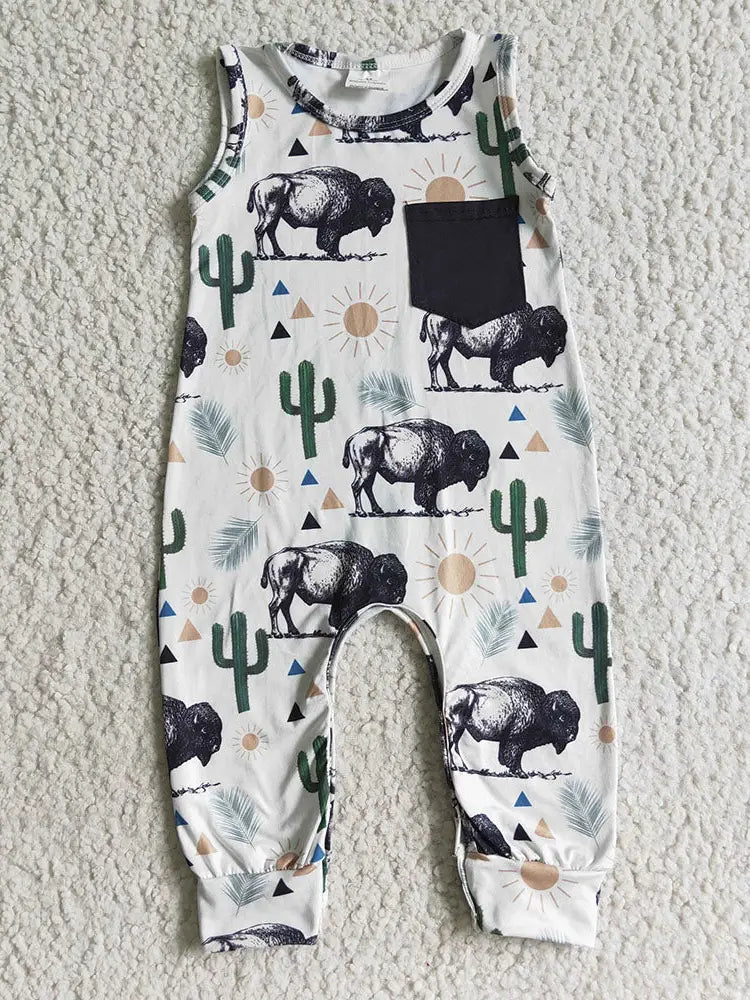 Baby Boy Western Print Jumpsuit