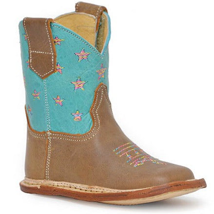 Roper Cowbabies Stars Turquoise Boot
