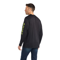 Ariat Men's Charger Logo Long Sleeve T-Shirt- Black Heather