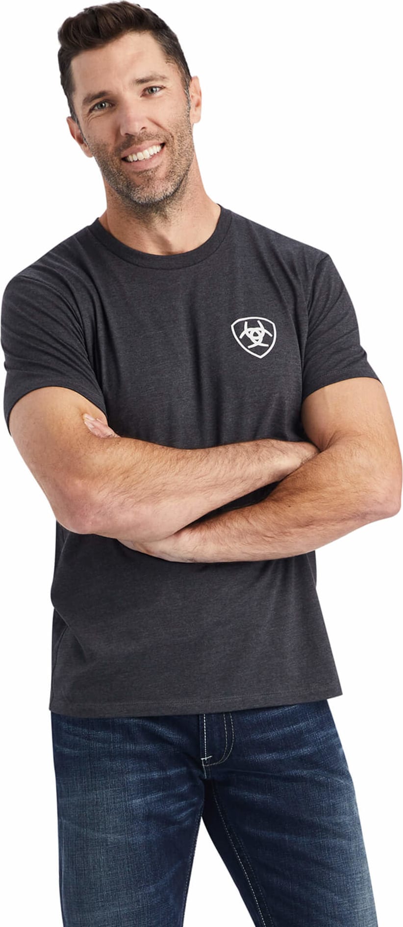 Ariat Men's Charcoal Woodgrain Shield T-Shirt