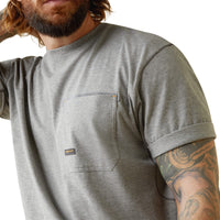 Ariat Men's Rebar Workman Reflective Flag T-Shirt-Heather Grey