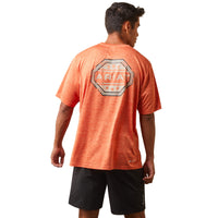 Ariat Men's Charger Logo T- Shirt-Orange Heather