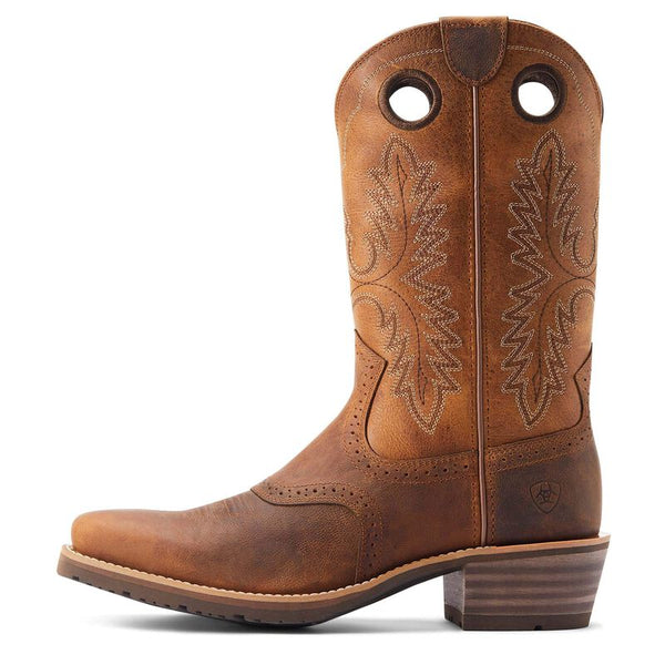 Ariat Men's Hybrid Roughstock Square Toe Cowboy Boot in Sorrel Crunch