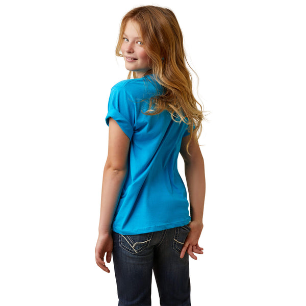 Ariat Girl's Farm Hair Don't Care Graphic Tee - Turquoise