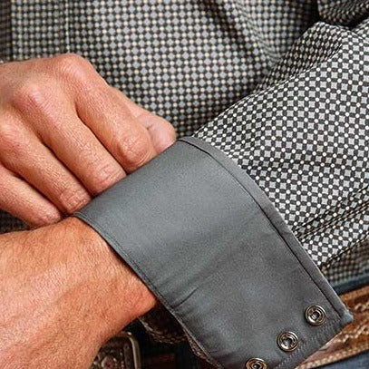 Stetson Men's Four Dot Foulard Snap Western Shirt-Grey