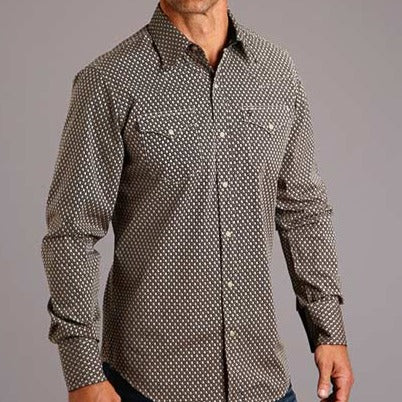 Stetson Men's Diamond Geo Print Western Shirt