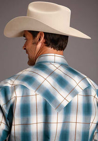 Roper Men's Steel Ombre Snap Western Shirt- Blue