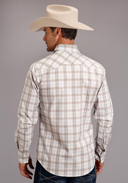 Stetson Men's Vintage Dobby Plaid Western Snap Shirt