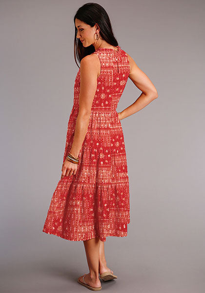 Stetson Women's Red Bandana Patchwork Dress