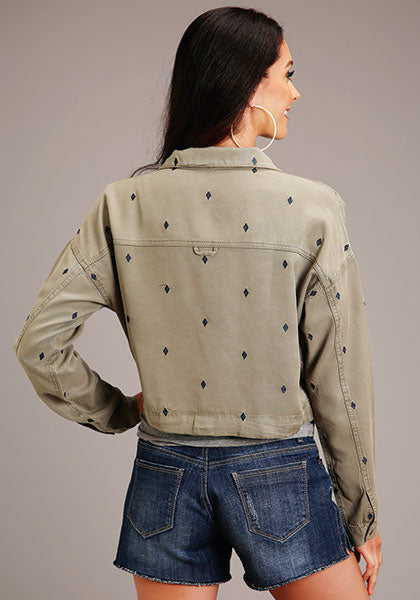 Jessica London Women's Plus Size Classic Cotton Button Down Denim Jean  Jacket - 24, New Khaki Beige - Walmart.com