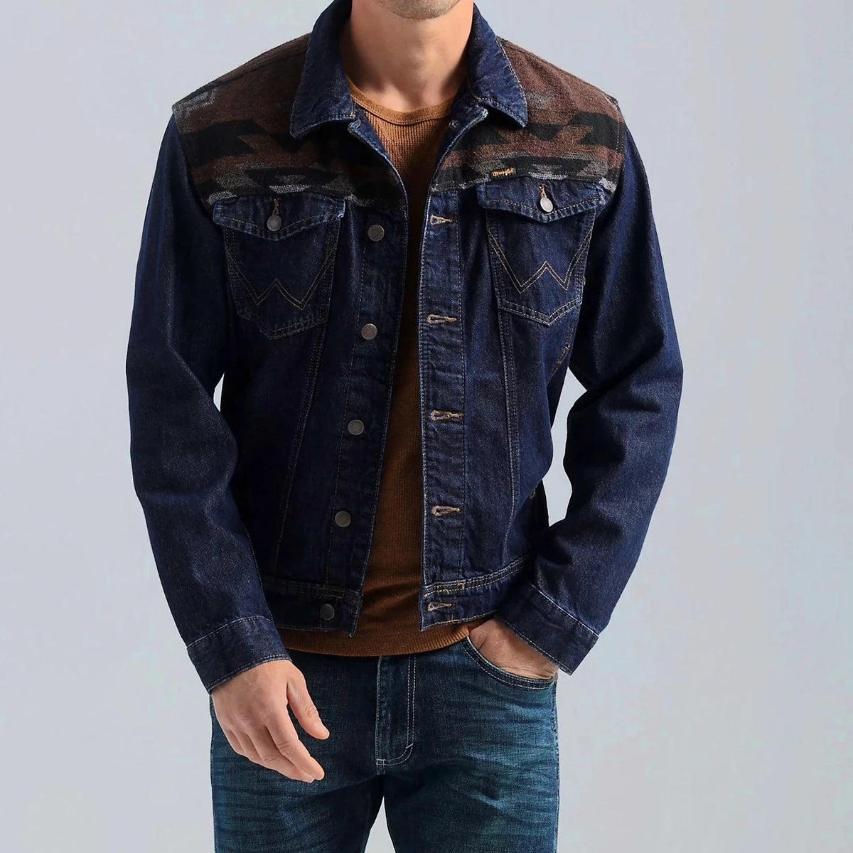 Wrangler Men's Contrast Southwest Yoke Denim Jacket – Branded