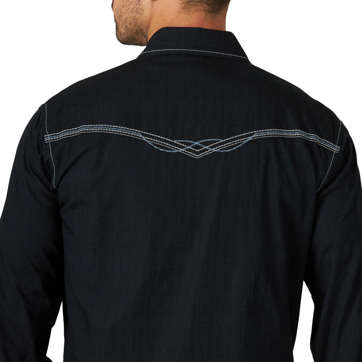 Wrangler Rock 47 Men's Black /Blue Embroidered Western Shirt