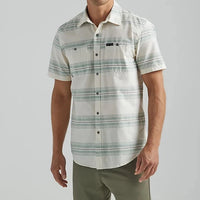 Wrangler Men's Breeze Western Short Sleeve Button Down Shirt- Fountain Creek