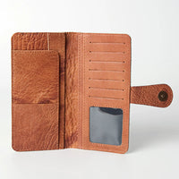 American Darling Hair-on-Hide Hand Tooled Leather Snap Wallet