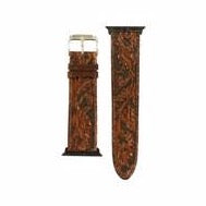 Nocona Brown/Red Floral Tooled Watch Band