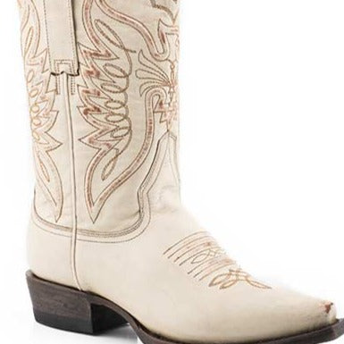 Stetson Women's Tate Distressed Ivory Fashion Snip Toe Boot