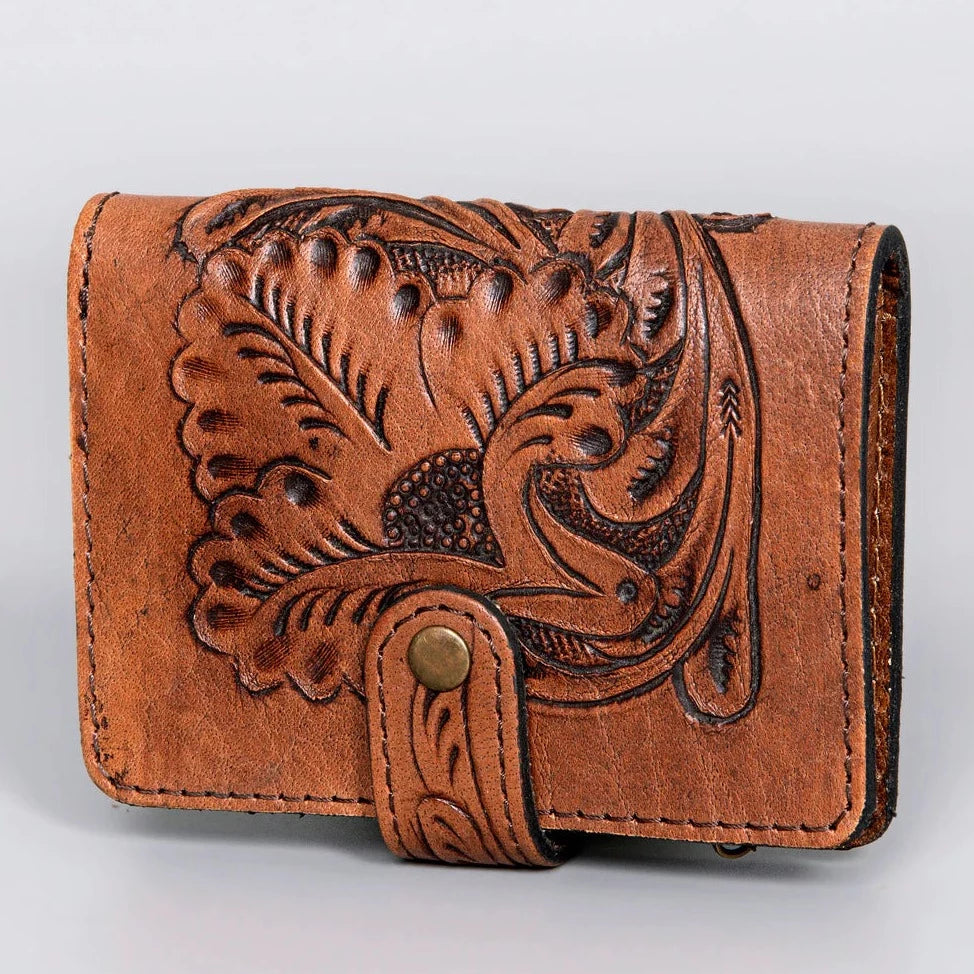 Olay Bags Leather Tooled Bifold Wallet
