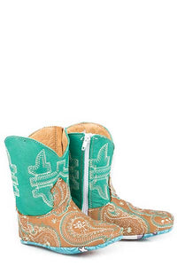 Tin Haul Infants' Lil Paisley Boot with Cow Over the Moon Sole