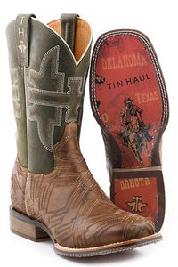 Tin Haul Men's I Am In Stitches Boot with Cowboy Heritage Sole