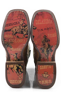 Tin Haul Men's I Am In Stitches Boot with Cowboy Heritage Sole