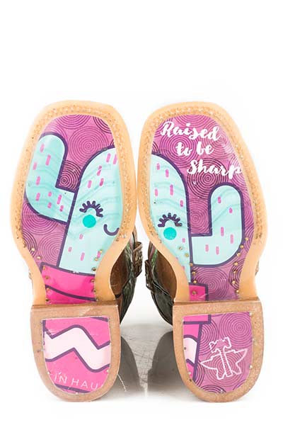Tin Haul Youth Square Toe Cactilicious Boot