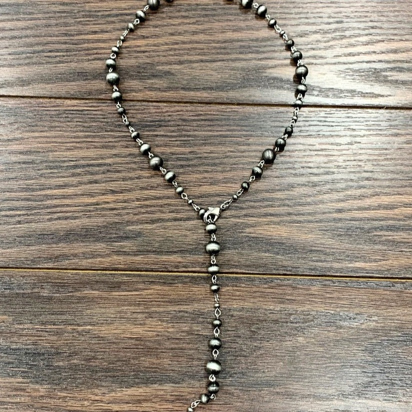 25" long Navajo Pearl Lariat Necklace
