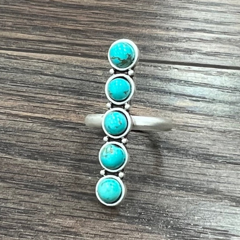 Turquoise Bar Adjustable Ring