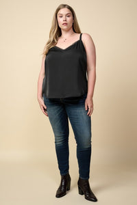 Women's Lace Trim Plus Size Cami (Available in 2 Colors)