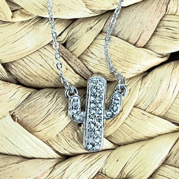 Silver Cactus Petite Pendant Necklace