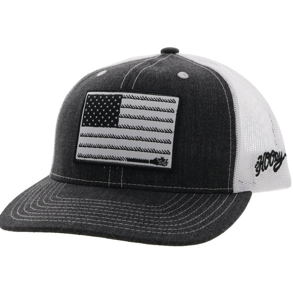 Hooey Youth "Liberty Roper" Trucker Hat in Charcoal & White