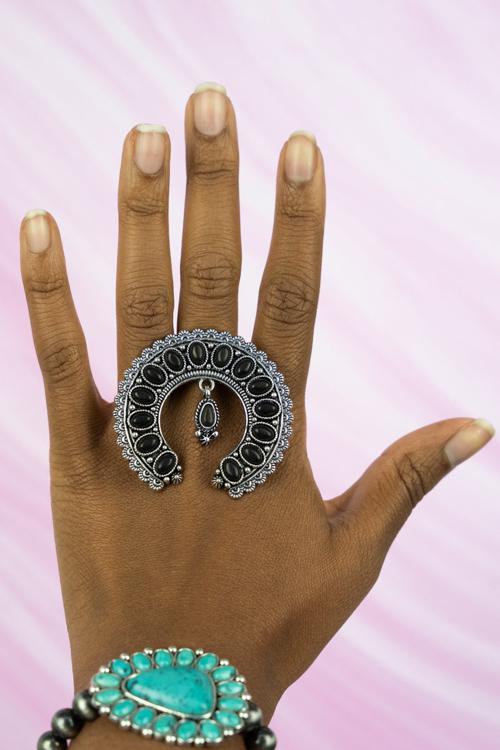 Black Archer Concho Ring