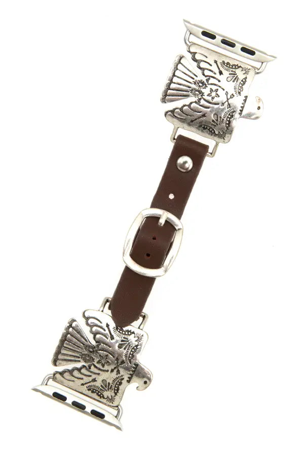 Thunderbird Concho Adjustable Watch Band-Brown