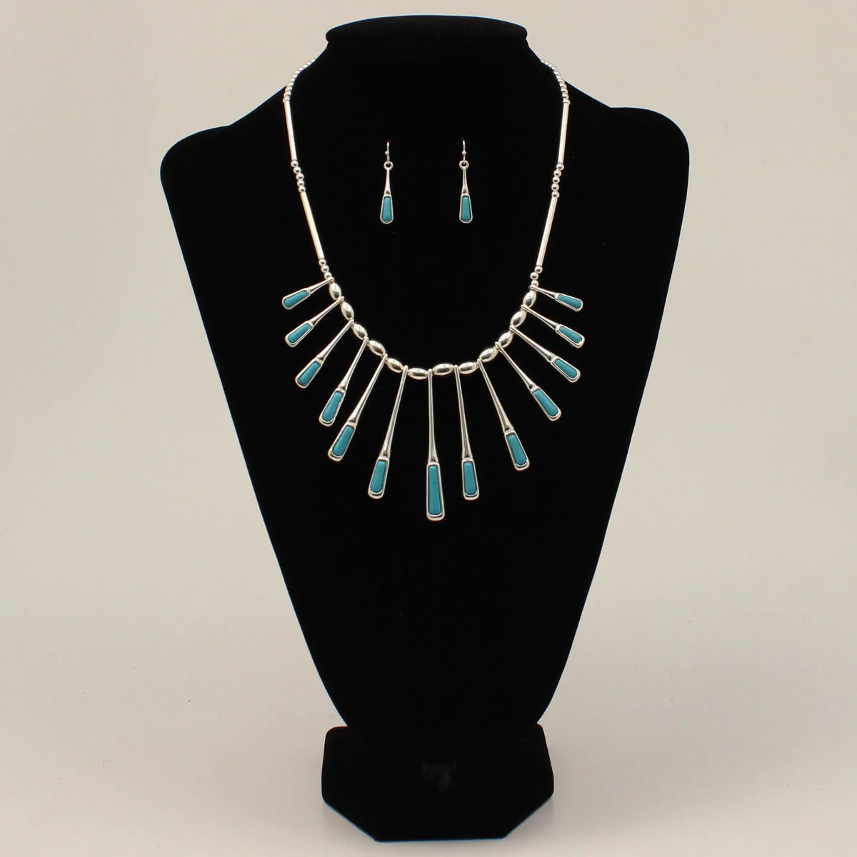 Silver Strike Silver and Turquoise Necklace Set