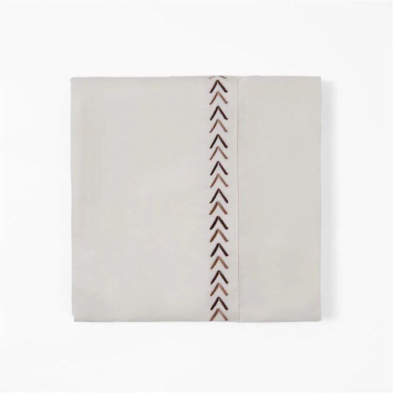 350 Thread Count Arrow Embroidered Cream Sheet Set