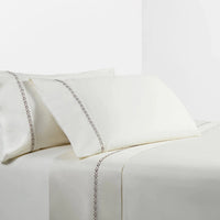 350 Thread Count Arrow Embroidered Cream Sheet Set