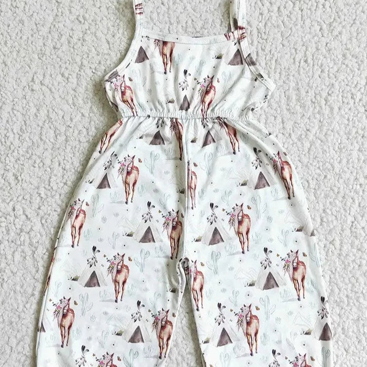 Baby & Toddler Girl's Allover Western Print Jumpsuit