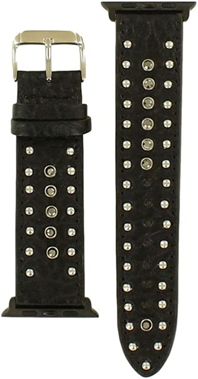 Nocona Western Black Studs and Stones Watch Band