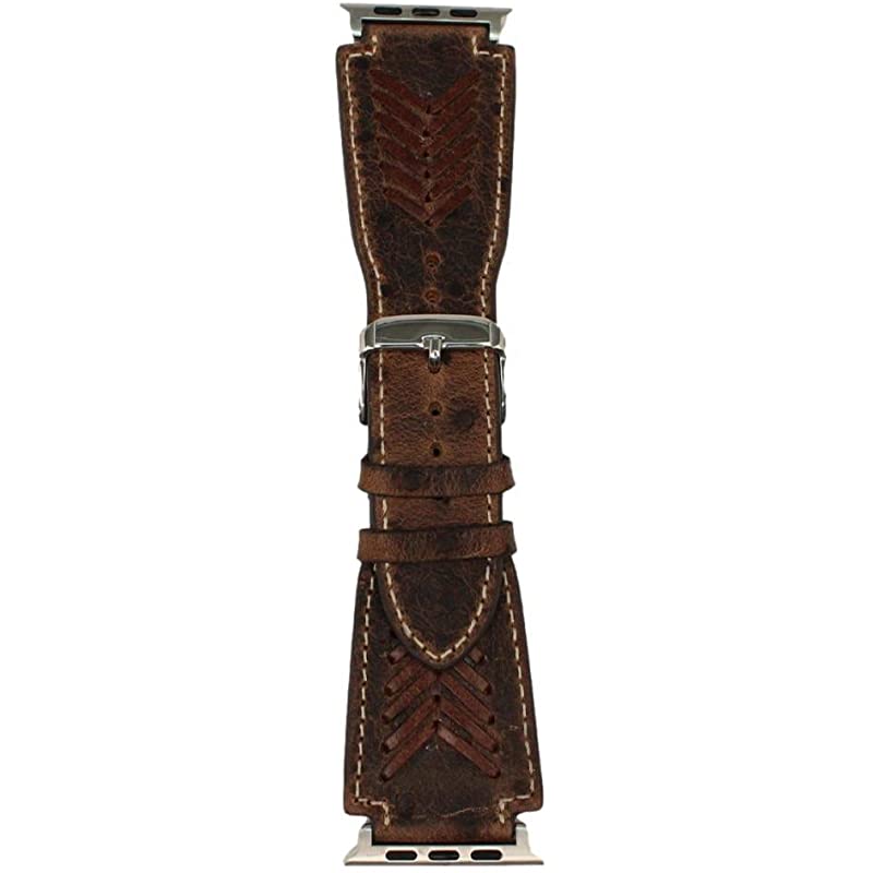 Nocona Ostrich Print Watch Band with Lacing- Large