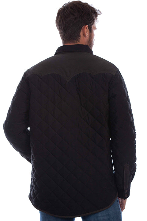 Scully Quilted and Suede Jacket-Black