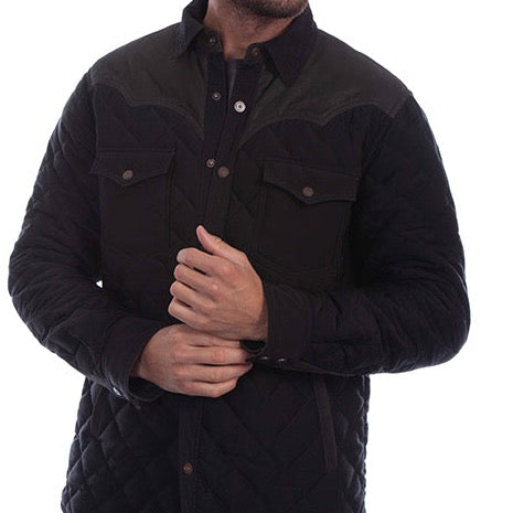 Scully Quilted and Suede Jacket-Black