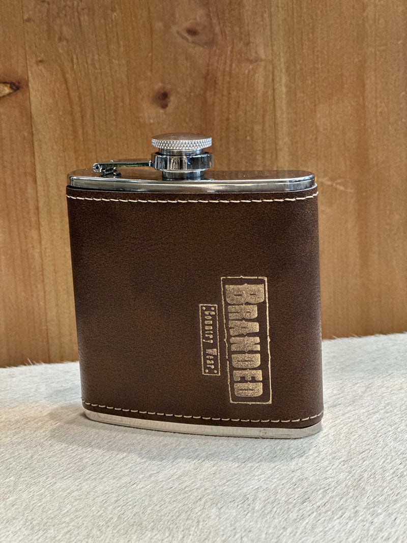 BRANDED Leather Wrapped Flasks