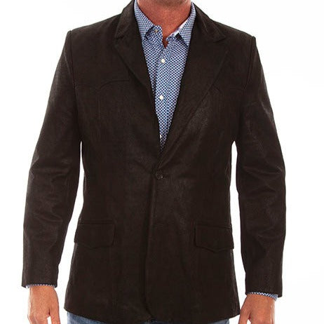 Scully Men's Leather Blazer- Chocolate