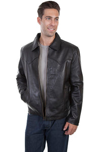 Scully Men's Western Yoke Concealed Carry Leather Jacket-Black