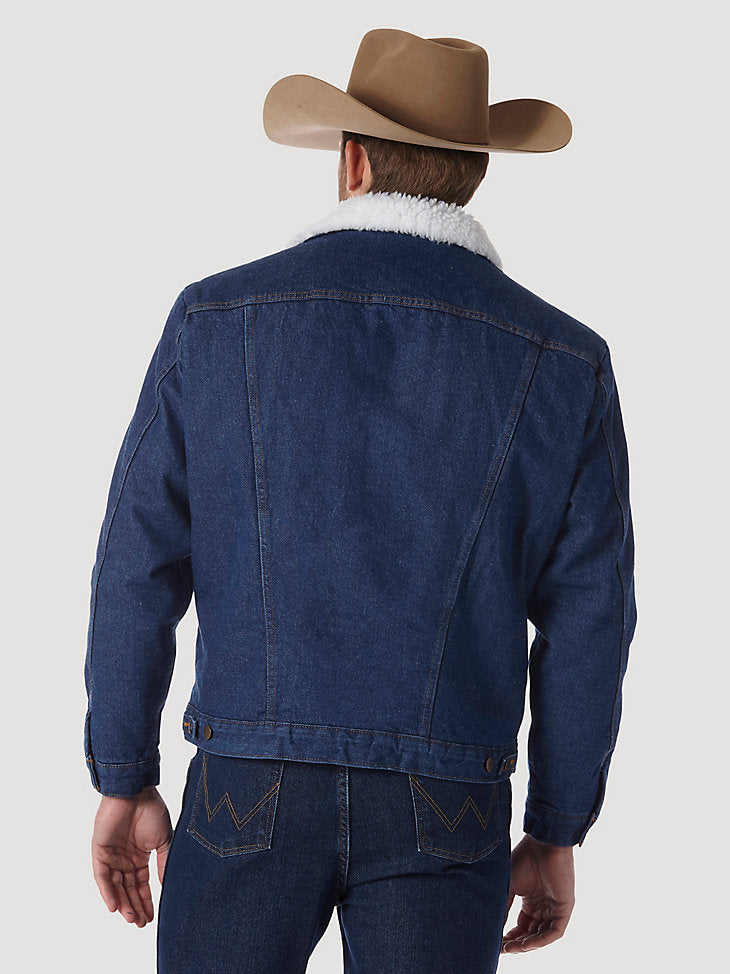Wrangler Men's Cowboy Cut Sherpa Lined Denim Jacket