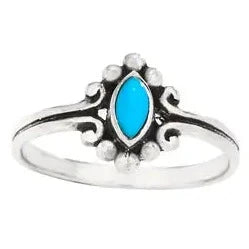 Sterling Silver Aqua Dot Turquoise Ring