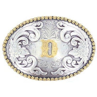 Nocona Oval Berry Edge Initial Buckle- Choose Letter