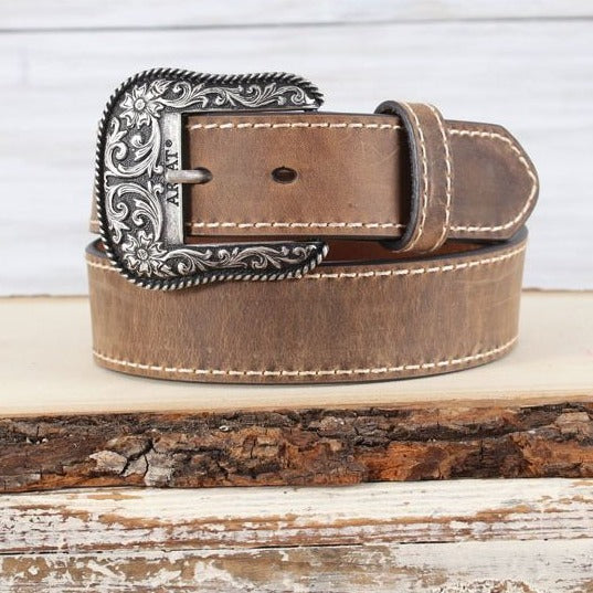 genuine leather women's belts for dresses Ariat Heavy Stitched Belt refined look